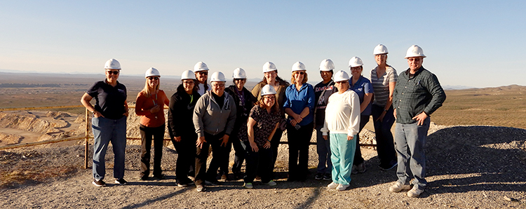 High Desert teachers tour the CalPortland blasting operation in Oro Grande, California.